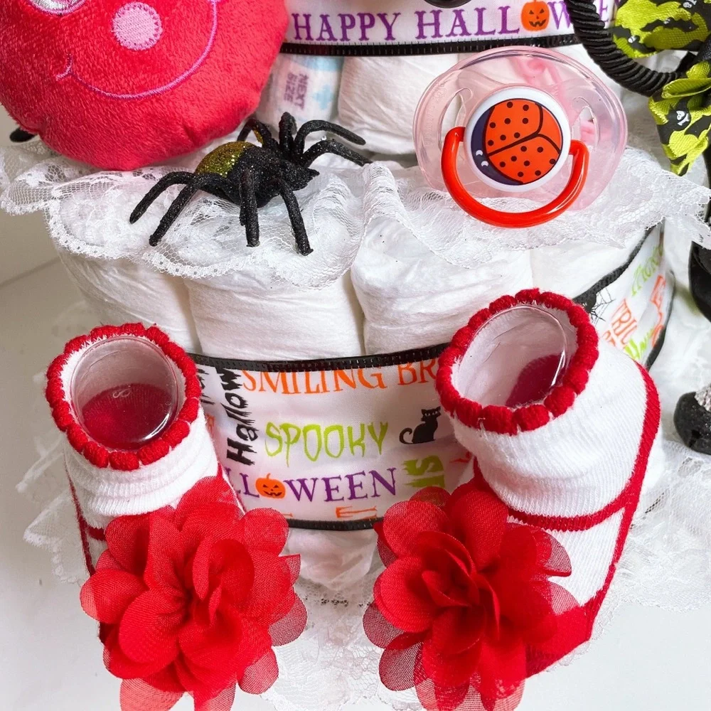Ladybug Halloween Diaper Cake